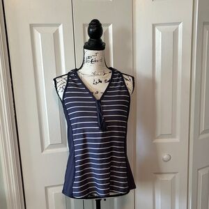 Beach House Navy and White Striped Tank Top